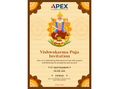 Vishwakarma Puja Invitation graphic design