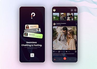 Social Media UI Design – Clean & Modern Interface 🎨✨ appdesign clean dark theme latest ui modern socialmedia ui