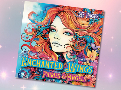 Enchanted Wings - Fairies and Angels book cover branding childrens book coloring book design graphic design illustration mockup social media