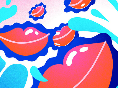 Lips #3 adobefresco brightcolours colorful grain illustration illustrator lips splashes