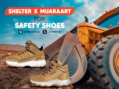 Shelter X MuaraArt for Safety Shoes graphic design