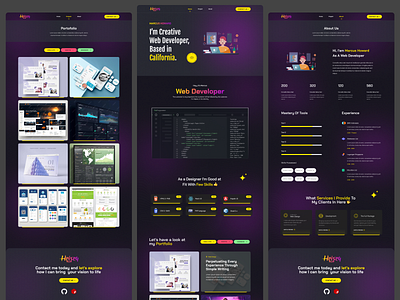 Personal Portfolio Web UI ai collaborate crypto dark ui dark website design service interface landing page modern ui responsive ui user research ux web ui website