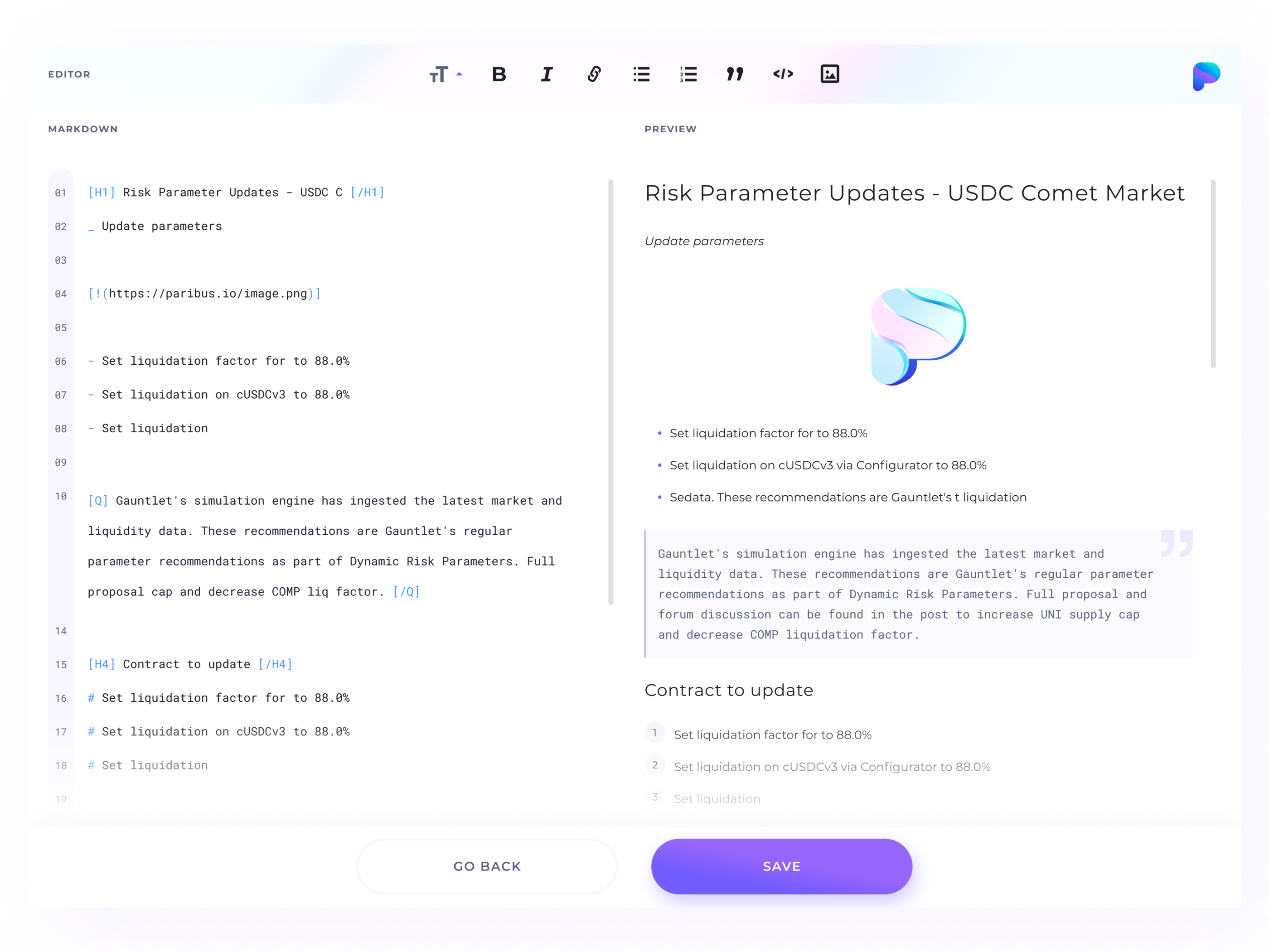 WYSIWYG - Governance Proposal Builder builder crypto crypto wysiwyg governance proposal text ui user experience user interface ux wysiwyg