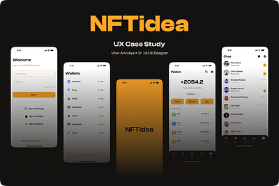 🎨 NFTidea: Elevating the NFT Experience app blockchain buy chat collector community crypto currencies nft notification profile receive sell send social ui ux wallets web3 yellow