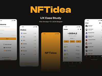 🎨 NFTidea: Elevating the NFT Experience app blockchain buy chat collector community crypto currencies nft notification profile receive sell send social ui ux wallets web3 yellow