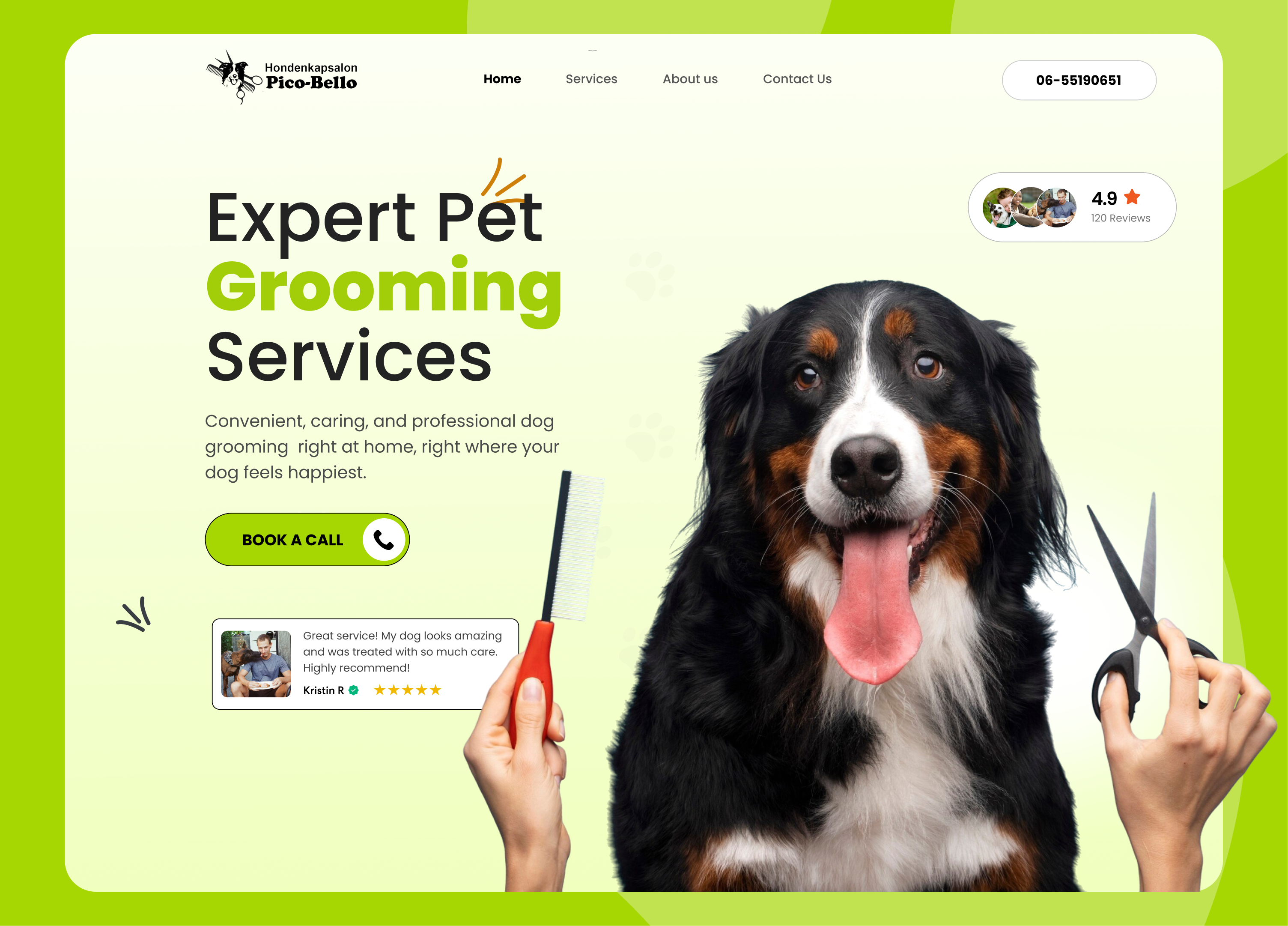 Dog Grooming Website design dog dog grooming pet website ui ux website design