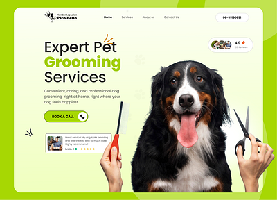 Dog Grooming Website design dog dog grooming pet website ui ux website design