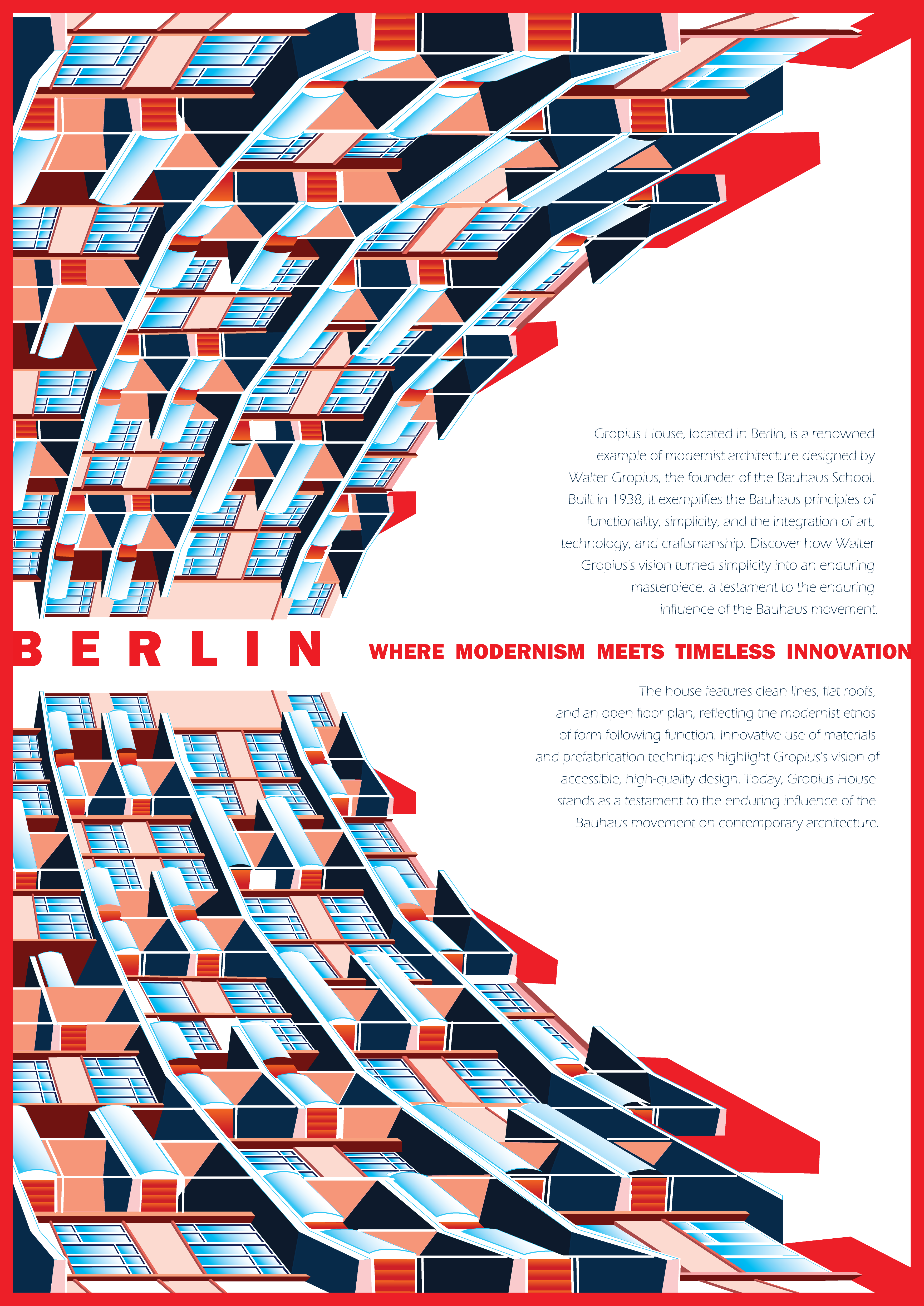 BAUHAUS Architecture Poster illustrations posters