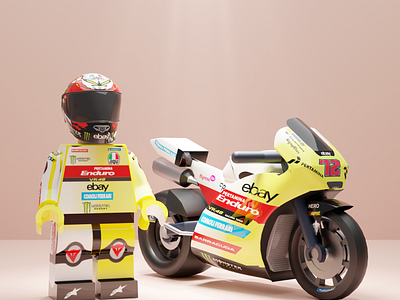 3D Lego Model of Marco Bezzecchi | Blender 3d 3d 3d modeling artwork bezzecchi bike blender graphic design illustration lego minifig motogp motor race toys