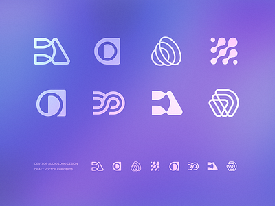 Vector Sketches for Develop Audio ai audio blockchain branding device earphones gadget gradient headphones icon identity lepisov logo music saas sound tech web3