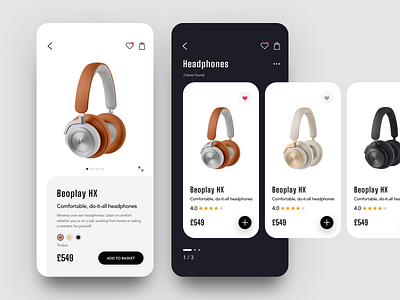 Headphones Mobile App astheticsdesign creativeprocess designcommunity designinspiration designmatters designstrategy designthinking digitaldesign dribbble dribbblecommunity dribbbledesigners ecommerce headphoneapp mobiledesign productdesign productdesigner uidesign userexperience userinterface uxdesign