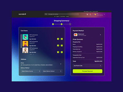 wonder8: Art E-commerce Platform checkout page e commerce ux design website design