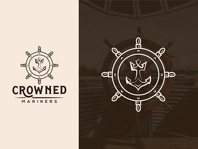 Crowned Mariners anchor graphic designer logo logo design marine ship