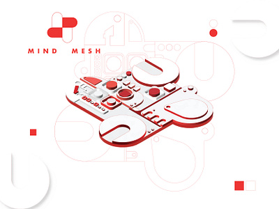 MIND MESH - Conceptual chip design 3d brochure concept future graphic design illustration indesign logo ui visual