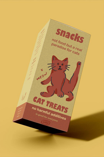 Design of a cat food box art design illustration vector