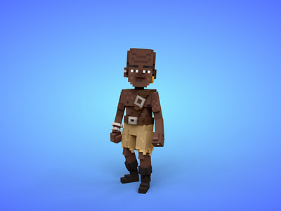 Black Pirate 5 Voxel Character - 3D Lowpoly Fantasy Model 3d 3d model adventure black cartoon crew fantasy game art game asset lowpoly magicavoxel pirate pirates voxedit voxel art warrior