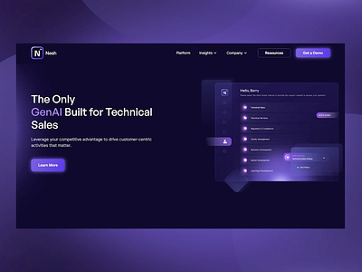 Nesh Platform Page Scrolling ai animation bachoodesign branding interface logo parallax platform purple scroll ui ux webflow website