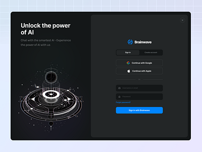 Login screen - Unlock the power of AI aiplatform aiplatform login screen animation creative login screen creative trending design dark mode graphic design login screen trending design ui