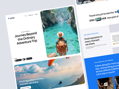 Outrip Travel Agency adventure agency agent booking company framer landing page profile tourism travel trip ui webflow website wordpress