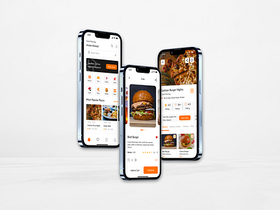 Food Delivery App Design in Figma app design app design ui app ui app ui ux branding delivery app ui design figma graphic design graphics illustration landing page logo orange ui prototype ui ui design ui ux web app web design