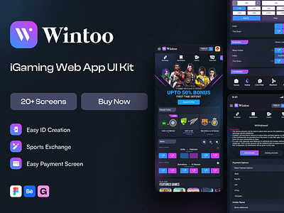 Wintoo: iGaming Web App UI Kit betting betting app bettingui casino gaming igaming sports ui wintoo