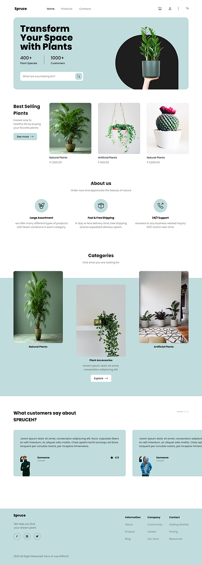 Garden Website design illustration ui ux