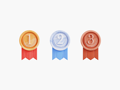 3D Medal 3d 3d art 3d blender blender bronze gold graphic design icon icons illustration medal silver ui