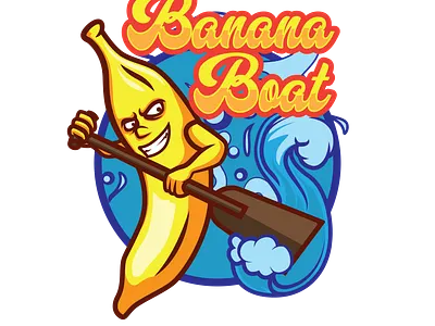 Banana Boat Concept Artwork artwork banana graphic design illustration logo mascot tees vector