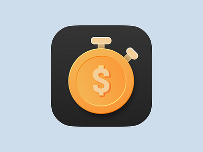 MotivCount - real time earning widget app icon app coin counter design dollar earning finance gold icon lanuch logo money salary timer tracker ui vector wage