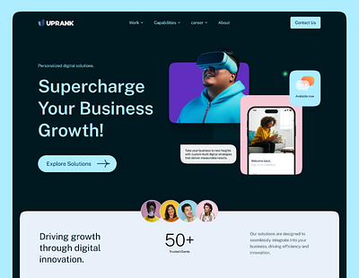 UI-UX for a Digital Innovators company -Uprank branding product design ui web design