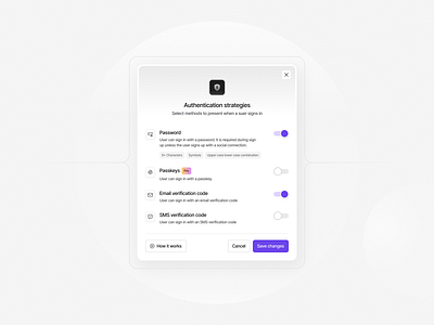 SaaS - Authentication Strategies admin access authentication digital product login passkeys popup product product design saas saas design security signup ui uidesign user authentication user login user verification ux verification