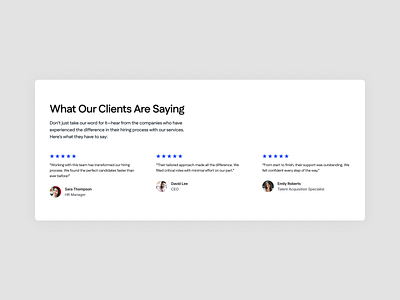 Testimonials Section - Desktop UI Design clients qoutes testimonials testimonials section ui web design