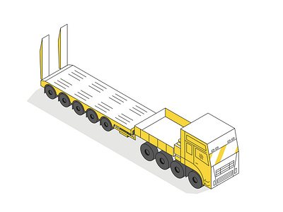 Vehicle ramp isometric illustration affinity designer heavy equipment isometric illustration vector illustration vehicle ramp