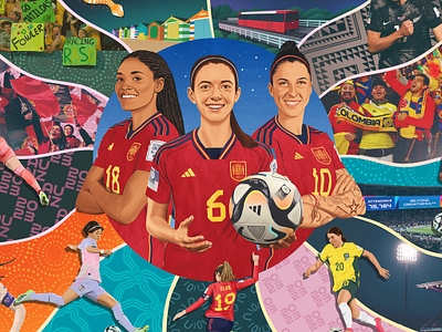 2023 World Cup collage digital folioart football helen green illustration photo portrait poster sport women