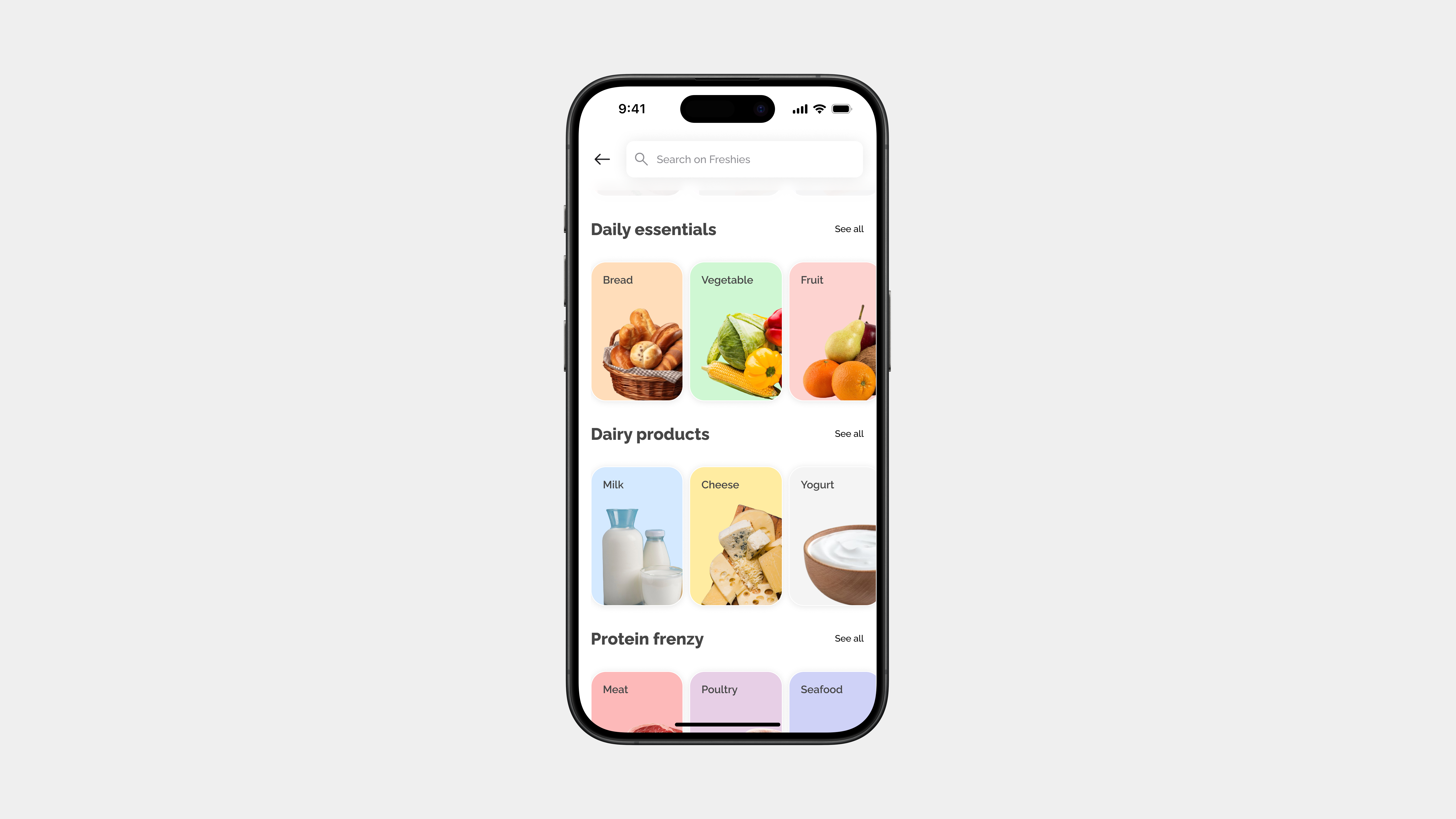 Day 99 - Categories #DailyUI app dailyui design groceries ios lightmode ui ux