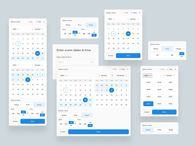 Date & Time picker calendar date date range month time ui year