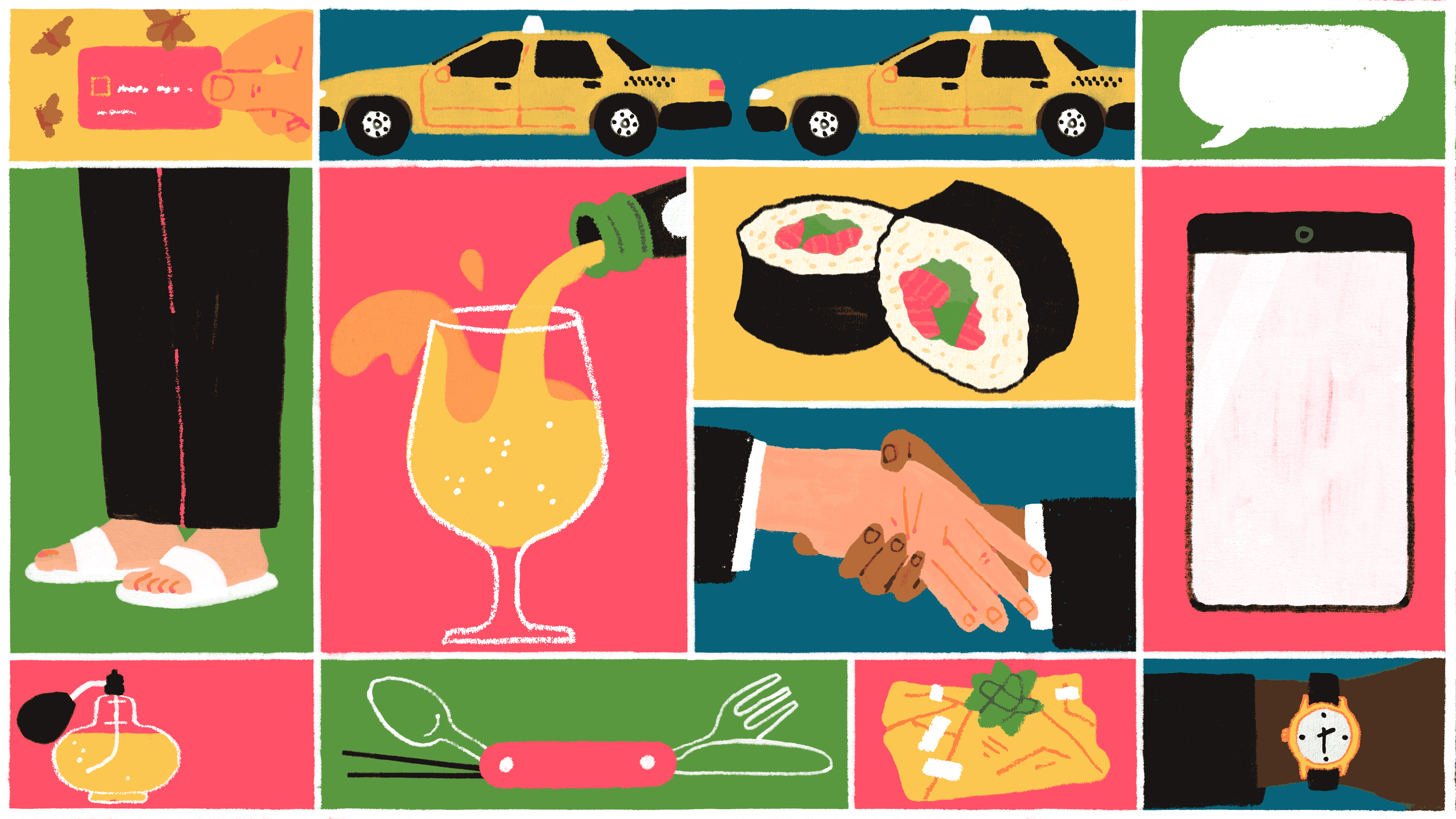 Travel Etiquette animation digital editorial folioart gif illustration michael parkin panelled texture travel