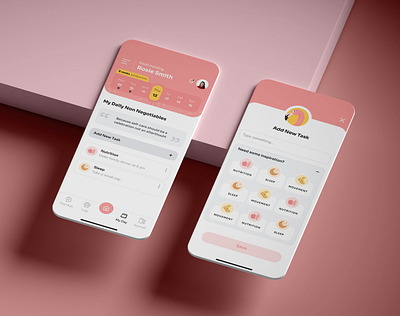 Wing Women - Mobile app UX/UI android ios minimal minimalist mobile app pink postpartum ui user interface ux women women app