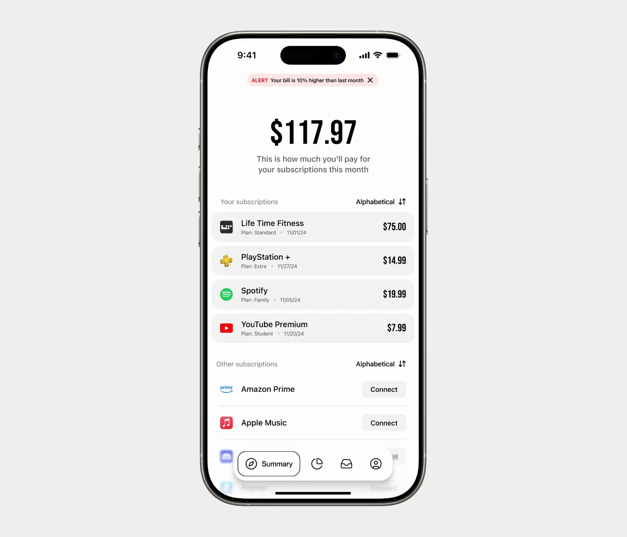 Subscription tracking mobile app UI by Dominik Strykowski on Dribbble