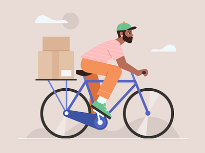 Minimalist Illustration of delivery concept character design design flat flat vector illustration man transportation ui