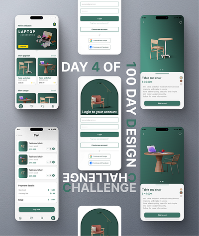 Day 4 of 100 day design challenge application branding design household appliances mobile app online shop ui ui ux design ux