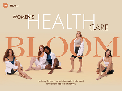 Women's health service graphic design health retouch ui web woomen