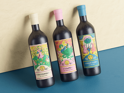 Wine Brand Packaging Design 2d 3d bottle brand identity branding business illustration design design studio digital art digital illustration drink drink brand graphic design identity design illustration illustration art illustrator label visual identity wine