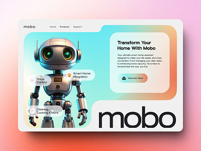 Mobo Robot Product Landing Page UI Design product design robot tech ui ui ui design ui ux website