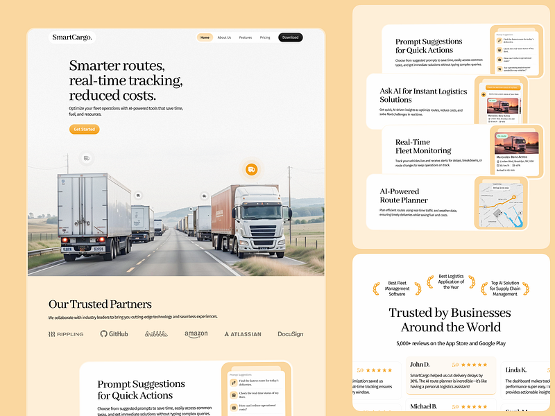 SmartCargo fleet and logistics AI management interface