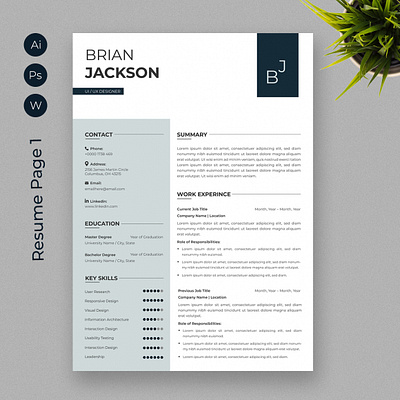 Resume CV / Cover Letter cover letter cv cv design cvtemplete professional resume resume resume design resume templete