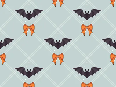 Halloween Decorative background autumn background bat bow creepy cute fear halloween halloween vibe horror ribbon scary seamless pattern spooky surface pattern trick or treat vampire vector illustration vector pattern wrapping paper