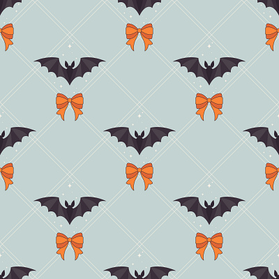 Halloween Decorative background autumn background bat bow creepy cute fear halloween halloween vibe horror ribbon scary seamless pattern spooky surface pattern trick or treat vampire vector illustration vector pattern wrapping paper