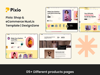 Pixio - Fashion Shop & eCommerce Nuxt Js Template 3d animation branding creative design graphic design illustration logo motion graphics product design template ui ui design uiux user experience user interface web design web development website wweb