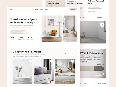 Interior Design Landing Page design website landing page ui uiux website